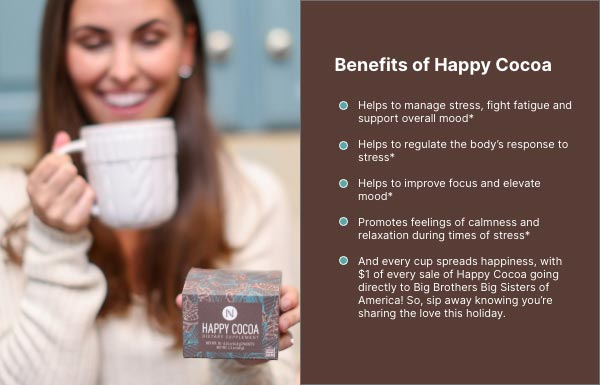 Infographic of the benefits of using the Happy Cocoa.